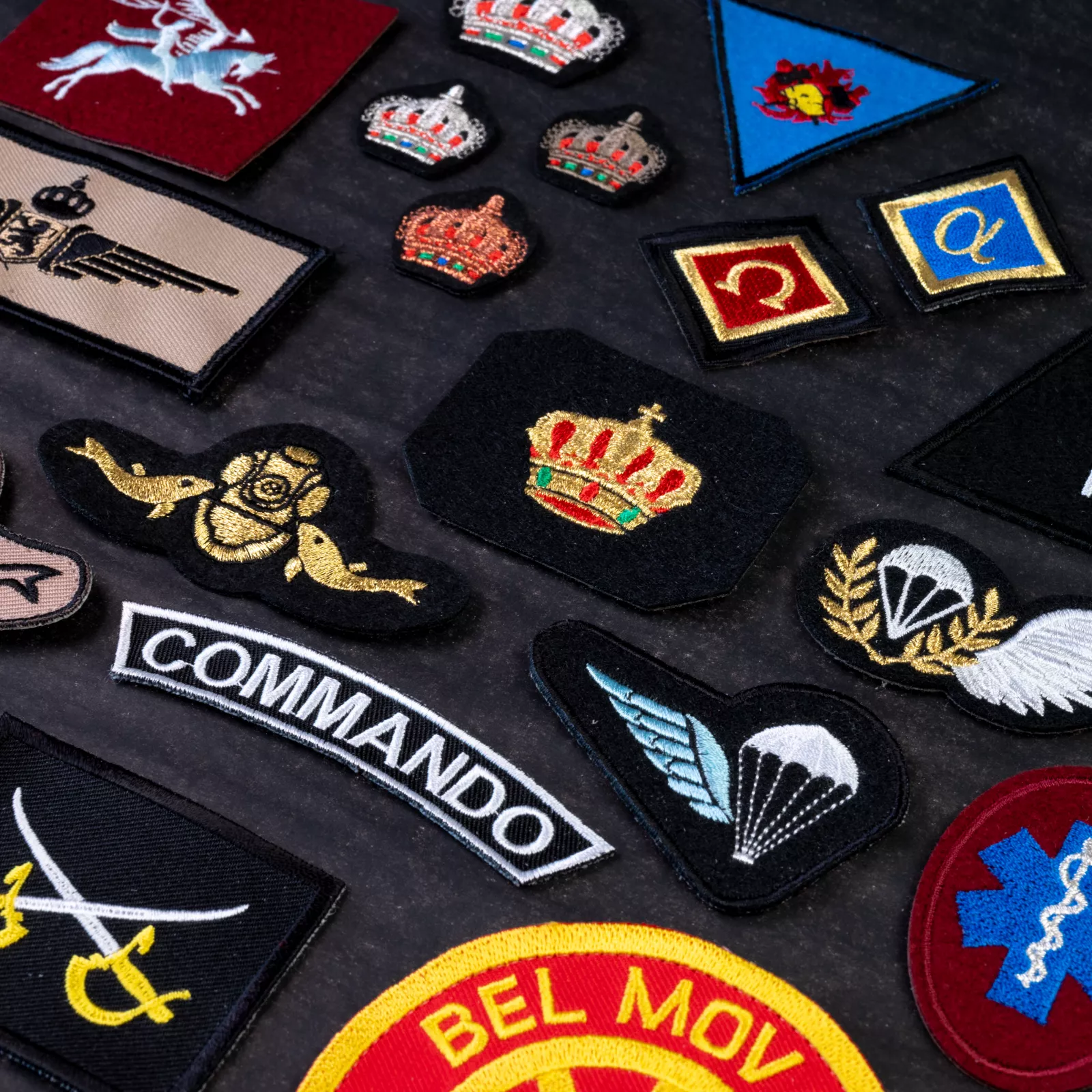 Military uniform patches