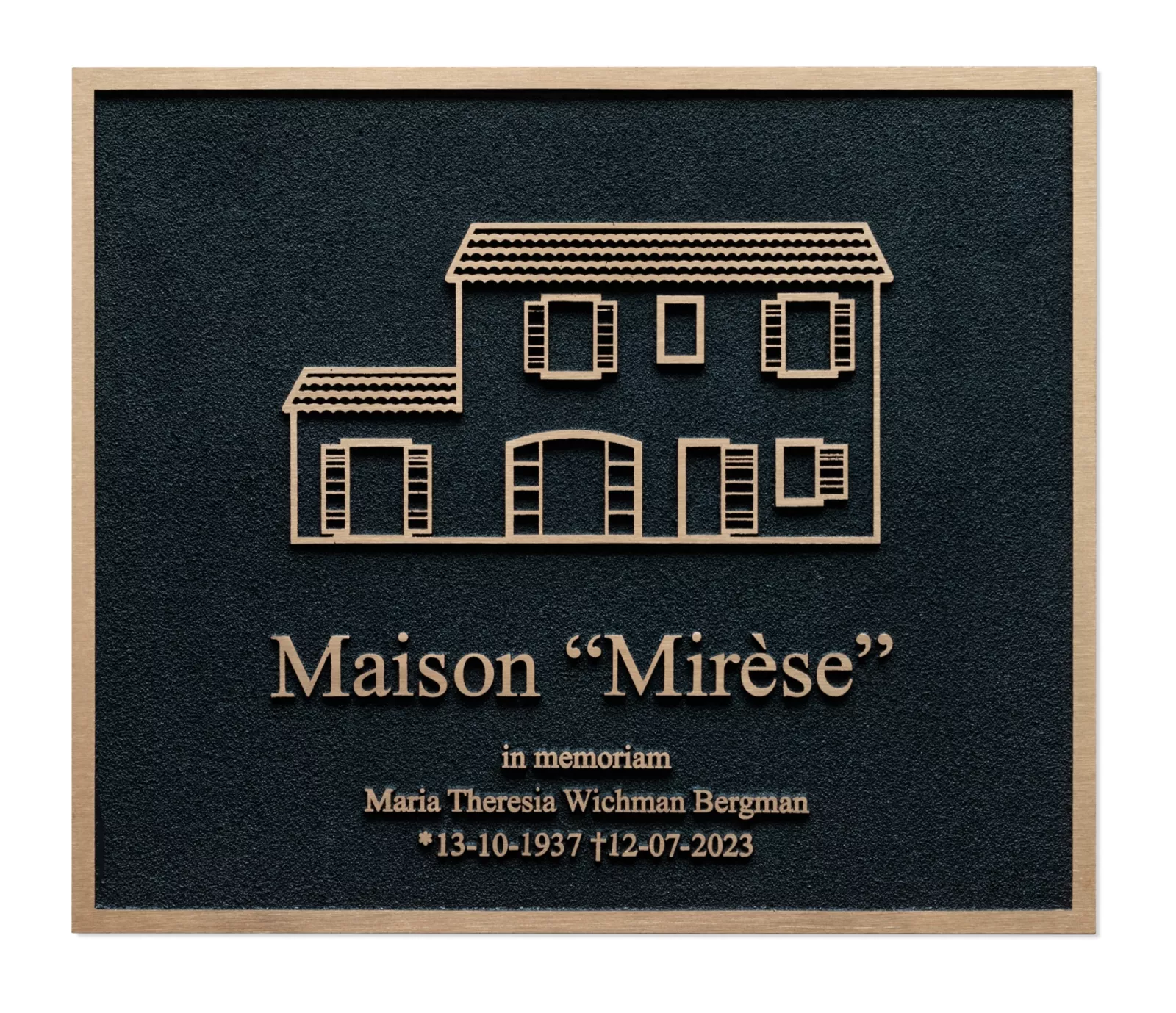 Bronze cast commemorative plaque 'Maison Misère'