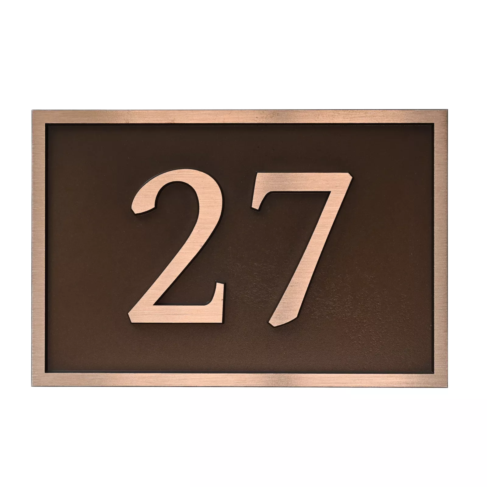 Numéro de maison en bronze coulé « 27 »